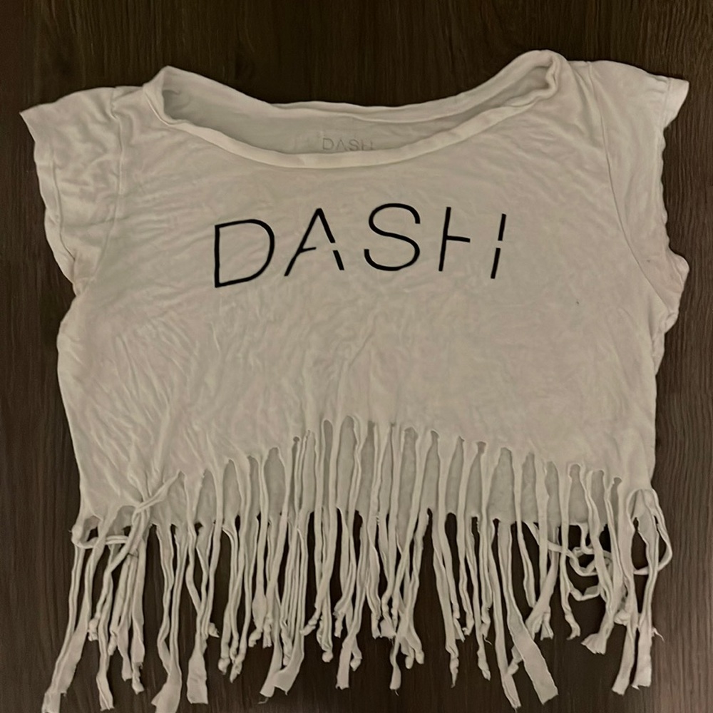 DASH boutique fringe crop t shirt